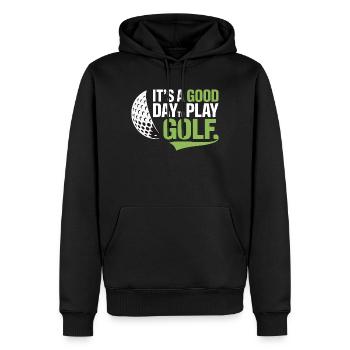 Es ist ein guter Tag, um Golf zu spielen - Männer Premium Bio Hoodie - Schwarz - Vorne - Nico (187cm)