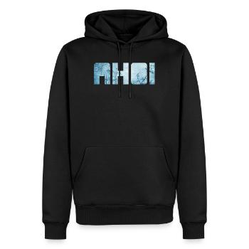 Ahoy, navire, ancre, vacances, mer, maritime, mer du Nord, frais - Sweat à capuche Premium bio Homme - noir - Devant - Nico (187cm)