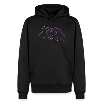 Herzförmige Hände mit Sternen Illustration - Männer Premium Bio Hoodie - Schwarz - Vorne - Nico (187cm)