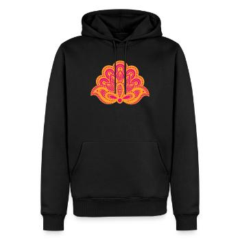Ornement de Yoga Inde Méditation om Namaste coloré - Sweat à capuche Premium bio Homme - noir - Devant - Nico (187cm)