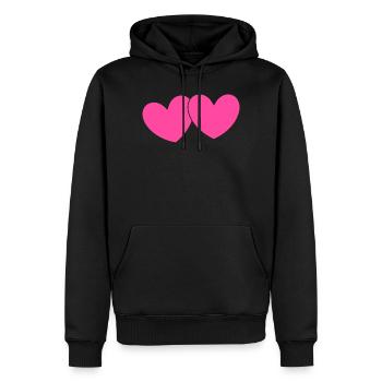 Cœur Rose Cœur Cadeau Rose Pink Saint-Valentin - Sweat à capuche Premium bio Homme - noir - Devant - Nico (187cm)