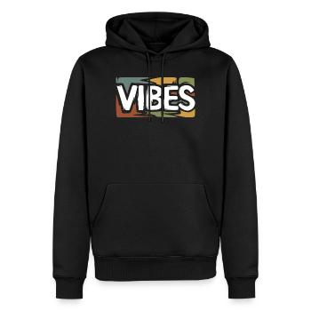 VIBES Retro Streetwear Grafikshirt - Männer Premium Bio Hoodie - Schwarz - Vorne - Nico (187cm)