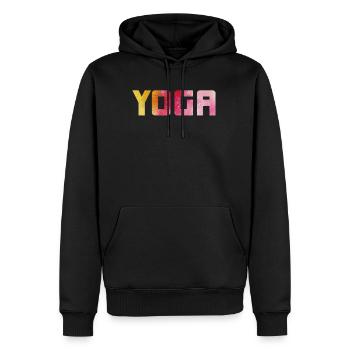 Yoga Holi Meditation om Namaste Aquarell Spirit - Männer Premium Bio Hoodie - Schwarz - Vorne - Nico (187cm)