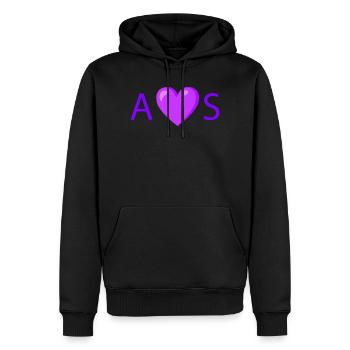 Minimalist Heart Love Typography Design - Men’s Premium Organic Hoodie - black - Front - Nico (187cm)