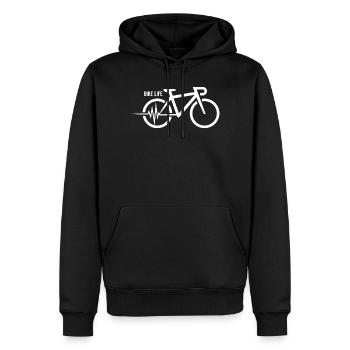Vélo Bike Life Moderne Heartbeat Bicycle - Sweat à capuche Premium bio Homme - noir - Devant - Nico (187cm)