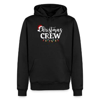 ÉQUIPAGE DE NOËL - Sweat à capuche Premium bio Homme - noir - Devant - Nico (187cm)
