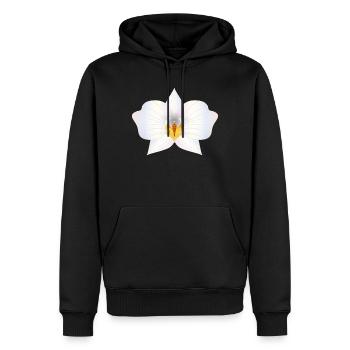 Fleur d’orchidée délicate aux couleurs pastel - Sweat à capuche Premium bio Homme - noir - Devant - Nico (187cm)