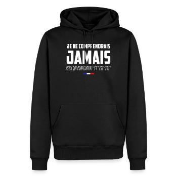 Humor Französisch Lehrer und Schüler - Männer Premium Bio Hoodie - Schwarz - Vorne - Nico (187cm)
