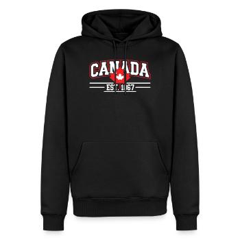 Kanada Vintage Logo Grafik 1867 - Männer Premium Bio Hoodie - Schwarz - Vorne - Nico (187cm)