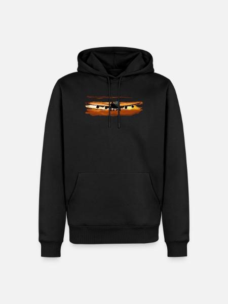 Passagierflugzeug - Männer Premium Bio Hoodie - Schwarz