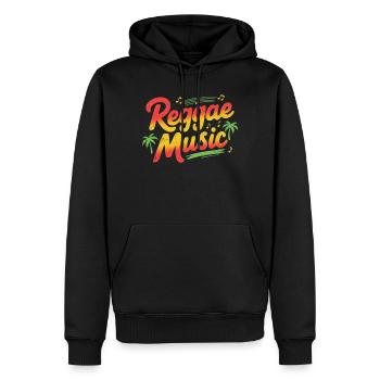 Son et vibrations reggae - Sweat à capuche Premium bio Homme - noir - Devant - Nico (187cm)