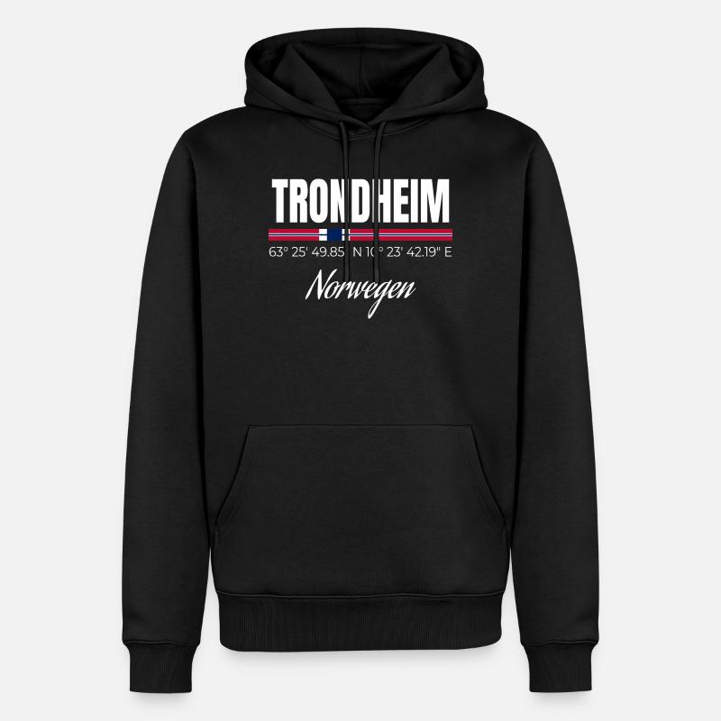 Trondheim - Männer Premium Bio Hoodie - Schwarz