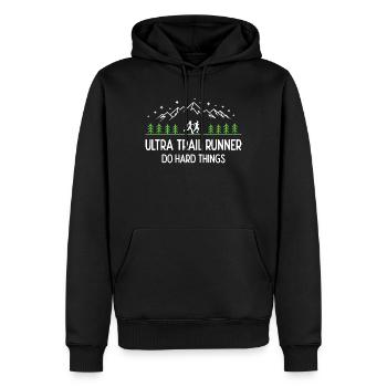 Ultra Trail Runner - Faites des choses difficiles - Sweat à capuche Premium bio Homme - noir - Devant - Nico (187cm)
