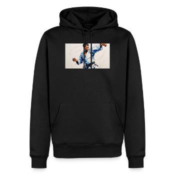 Kampfkunst und japanische Dynamik - Männer Premium Bio Hoodie - Schwarz - Vorne - Nico (187cm)