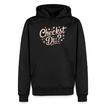 Départ - Mèmes amusants - Sweat à capuche Premium bio Homme - noir - Devant - Nico (187cm)