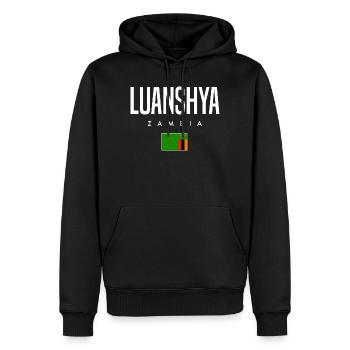 Luanshya Sambia - Männer Premium Bio Hoodie - Schwarz - Vorne - Nico (187cm)