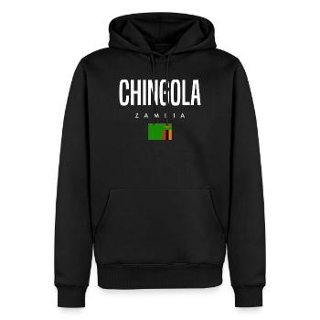 Chingola Sambia - Männer Premium Bio Hoodie - Schwarz - Vorne - Nico (187cm)