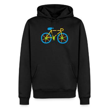 Bicycle Bike Wheel Kids Comic Drawing Outdoor - Men’s Premium Organic Hoodie - black - Front - Nico (187cm)