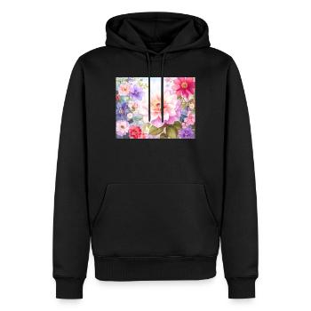 Fleurs pastel pour vêtements printaniers - Sweat à capuche Premium bio Homme - noir - Devant - Nico (187cm)