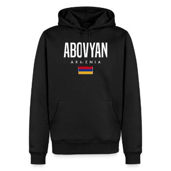 Abovyan, Arménie - Sweat à capuche Premium bio Homme - noir - Devant - Nico (187cm)