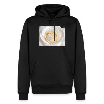 Glatte weiße Rose zum Drucken - Männer Premium Bio Hoodie - Schwarz - Vorne - Nico (187cm)