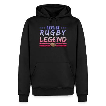 Fantasy Rugby Legende – Rugby Passion Geschenk - Männer Premium Bio Hoodie - Schwarz - Vorne - Nico (187cm)