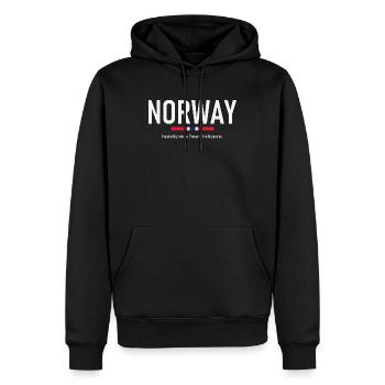 Norvège - Norvège - Norvège - Drapeau - Scandinavie - Sweat à capuche Premium bio Homme - noir - Devant - Nico (187cm)