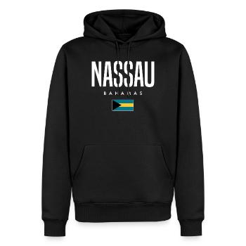 Nassau, Bahamas - Sweat à capuche Premium bio Homme - noir - Devant - Nico (187cm)