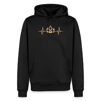 Carpenter's guild sign heartbeat carpenter - Men’s Premium Organic Hoodie - black - Front - Nico (187cm)