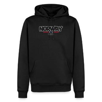 Norvège - Norvège - Norvège - Drapeau - Scandinavie - Sweat à capuche Premium bio Homme - noir - Devant - Nico (187cm)