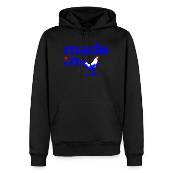 Hergestellt in Frankreich - Männer Premium Bio Hoodie - Schwarz - Vorne - Nico (187cm)