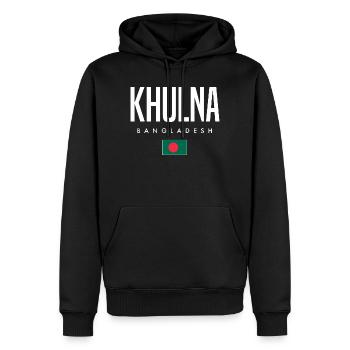 Khulna Bangladesh - Sweat à capuche Premium bio Homme - noir - Devant - Nico (187cm)