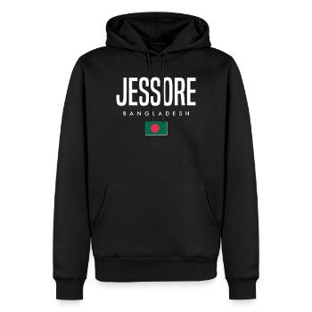 Jessore Bangladesh - Sweat à capuche Premium bio Homme - noir - Devant - Nico (187cm)
