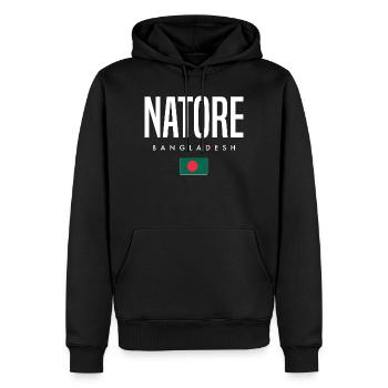 Natore Bangladesh - Sweat à capuche Premium bio Homme - noir - Devant - Nico (187cm)