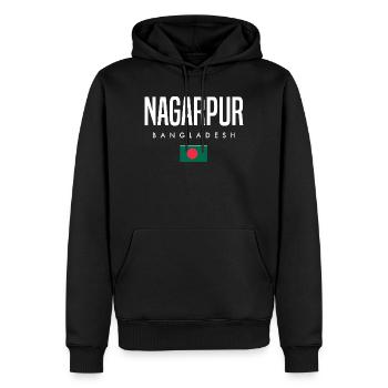 Nagarpur Bangladesch - Männer Premium Bio Hoodie - Schwarz - Vorne - Nico (187cm)