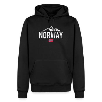 Norvège - Norvège - Norvège - Drapeau - Scandinavie - Sweat à capuche Premium bio Homme - noir - Devant - Nico (187cm)