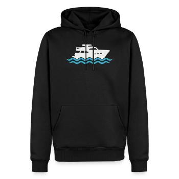 Yacht Silhouette Bateau à moteur - Sweat à capuche Premium bio Homme - noir - Devant - Nico (187cm)