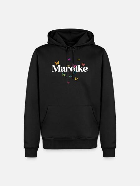 Schöner Mädchenname MAREIKE mit Schmetterlingen  - Männer Premium Bio Hoodie - Schwarz