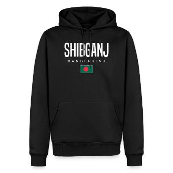 Shibganj Bangladesch - Männer Premium Bio Hoodie - Schwarz - Vorne - Nico (187cm)