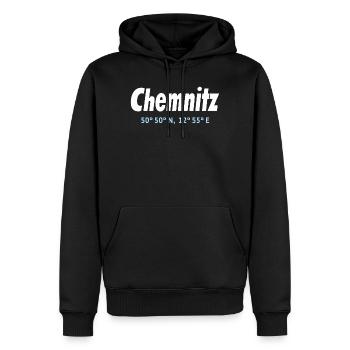 Coordonnées de Chemnitz - Sweat à capuche Premium bio Homme - noir - Devant - Nico (187cm)