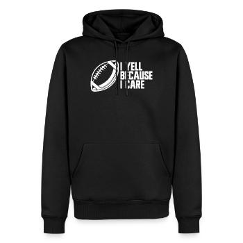 I'm screaming because I care about football parents - Men’s Premium Organic Hoodie - black - Front - Nico (187cm)