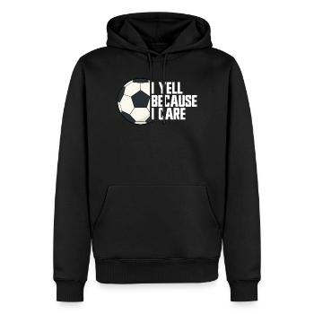 I'm screaming because I care about football parents - Men’s Premium Organic Hoodie - black - Front - Nico (187cm)