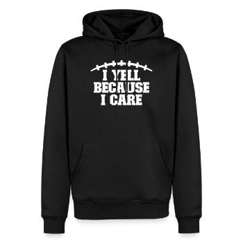 I'm screaming because I care about football parents - Men’s Premium Organic Hoodie - black - Front - Nico (187cm)