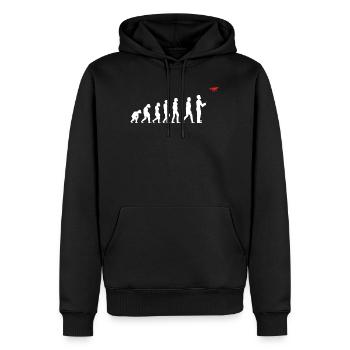 Evolution des Menschen Drohne Pilot - Männer Premium Bio Hoodie - Schwarz - Vorne - Nico (187cm)