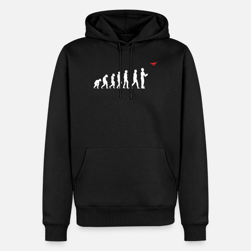 Evolution de l’homme pilote de drone - Sweat à capuche Premium bio Homme - noir