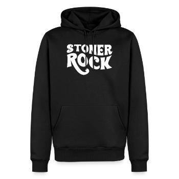 Stoner Rock Typografie-Design - Männer Premium Bio Hoodie - Schwarz - Vorne - Nico (187cm)
