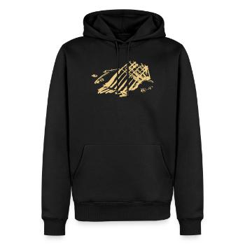 Abstrakt - Männer Premium Bio Hoodie - Schwarz - Vorne - Nico (187cm)