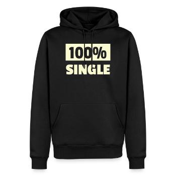Design géométrique minimaliste à une seule ligne - Sweat à capuche Premium bio Homme - noir - Devant - Nico (187cm)