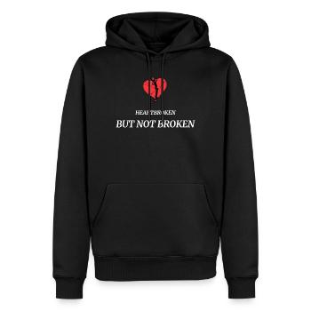 heartbroken_but_not_broken - Sweat à capuche Premium bio Homme - noir - Devant - Nico (187cm)
