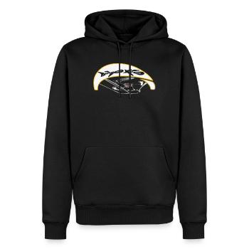 Kiter actif avec trajectoire dynamique - Sweat à capuche Premium bio Homme - noir - Devant - Nico (187cm)